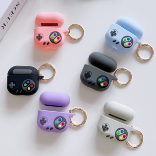 適用於 Airpods Pro 2 1 4 3 中性糖果色創意遊戲機設計軟矽膠防震耳機套帶防丟環無線耳塞耳機保護套外殼