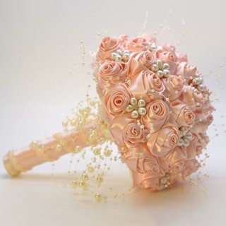 【手捧花】✨新品 臺灣熱銷 免運✨韓式新娘結婚手捧花模擬手工布藝緞帶玫瑰花中式婚禮攝影婚慶禮物