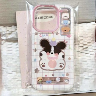 ins格紋鏤空小狗矽膠軟殼 for iphone case 16promax 15 15promax 14promax