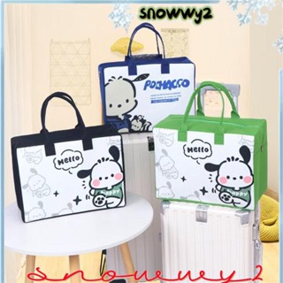 SNOWWY2毛氈旅行包,便攜式大容量行李箱手提包,可愛史努比凱蒂貓Pochacco手提袋婦女