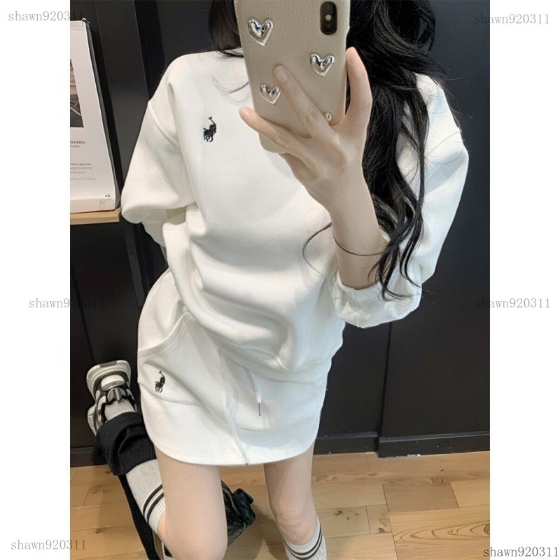 女裝 春季女裝 春天女裝 設計感女裝 韓風女裝 女裝 女裝上衣 套裝女 小馬標休閒套裝女春鞦鼕季新款衛衣半