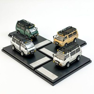 AM 1:64 三菱得利卡Delica 4*4 改裝越野麵包車模擬合金汽車模型絕版模型