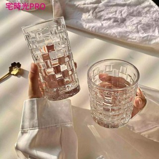 【宅時光PRO家居館】藤編玻璃杯 ins清新森系 家用浮雕水杯 果汁咖啡冷飲杯 創意博主同款