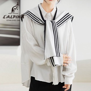 Cost[現貨]【327.2萬人收藏該品牌】阿爾皮納袋鼠小披肩女外搭新款黑白條紋秋冬針織時尚洋氣圍巾搭肩