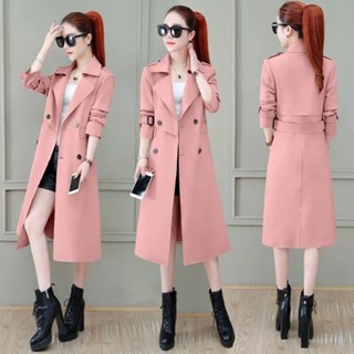 💖臺灣出貨#【有裡佈】風衣女中長款2024春鞦新款韓版寬鬆顯瘦氣質西裝外套潮