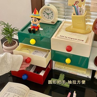 多功能桌面抽屜式收納盒多巴胺首飾盒學生宿舍ins風高顏值收納盒20250401