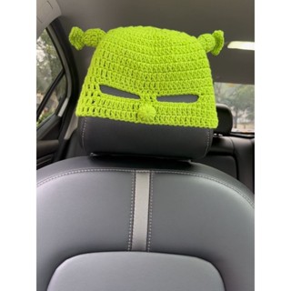 【個性解鎖】史萊克特斯拉汽車頭枕套蒙面座椅靠枕搭子擺件皮卡丘個性搞怪可愛歡迎光臨小店