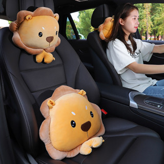 臺灣出貨🌟汽車頭枕護頸枕車內靠枕一對車載座椅腰靠創意卡通可愛車枕頭批髮