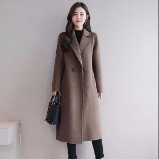 新款毛呢外套女新款2023年秋冬季中長款大碼呢子韓版寬鬆大衣潮流