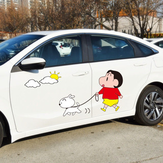 汽車貼紙 car sticker 【6661人收藏】蠟筆小新車貼紙可愛卡通車身門後照鏡油箱蓋遮擋劃痕裝飾汽車貼紙現貨 2
