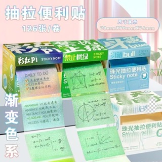 限時促銷！抽拉式漸變彩色透明便利高顏值便籤粘性學生標記貼紙