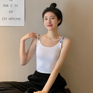 字母小可愛棉內搭美背打底背心女夏季薄款緊身百搭網紅爆款外穿潮
