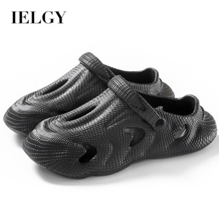 IELGY 破洞鞋男夏季新款拖鞋男士戶外防滑鞋感包頭沙灘涼鞋