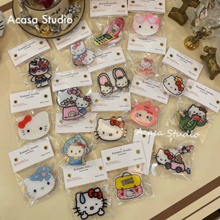 ins可愛HelloKitty貓手機氣囊支架卡通伸縮少女懶人桌面手持3M
