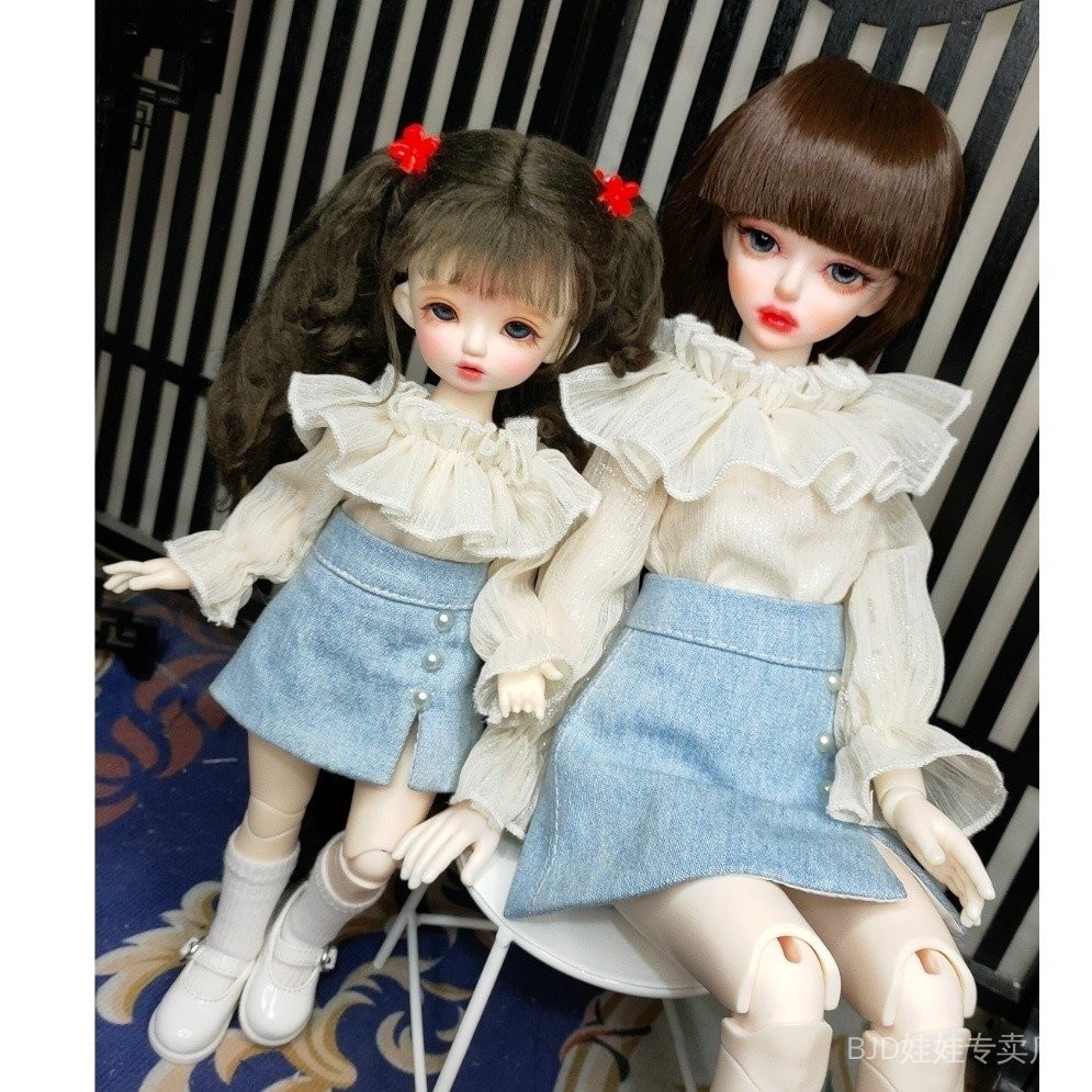[4/3暢銷新品娃娃配件](衹賣衣服)6分 4分牛仔套裝娃衣艾娃、蜜雪兒尺寸 娃娃衣服換裝[下單前聯係客服，下單後關註聊