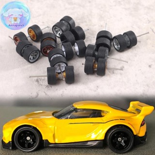 HOTWHEELS ANAP 1 套 1:64 汽車車輪用於風火輪橡膠輪胎帶輪軸模型汽車改裝零件 DIY 賽車玩具 EN