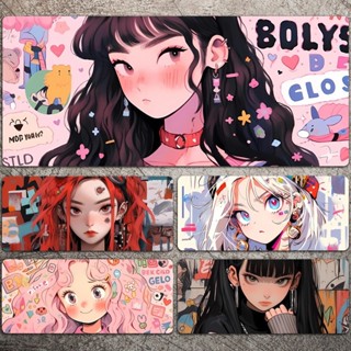 『臺現』100%正品 來圖客製化 塗鴉女孩二次元電競滑鼠墊 動漫滑鼠墊 男女超大加厚鍵盤桌墊遊戲FPS滑鼠墊