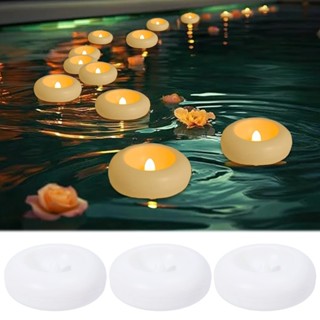 1/3 件 LED 浮動水感應蠟燭 - 用於浴缸游泳池花瓶裝飾 - 無焰塑膠浮動模擬蠟燭燈 - 防水電池供電茶燈