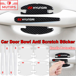 HYUNDAI 4/8 件現代汽車貼紙門把手保護透明車門碗防刮貼紙適用於 Accent Ioniq 5 6 Kona T