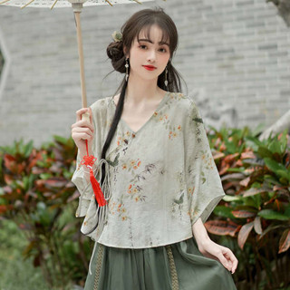 原住民服飾 初色 服飾 繡花漢服女 新中式禪意茶服茶藝師套裝復古文藝中國風唐裝改良旗袍上衣女夏季