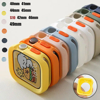 防摔啞光保護套保險槓軟矽膠保護套相容 Apple Watch S10 42mm 46mm 49mm 41mm 40mm