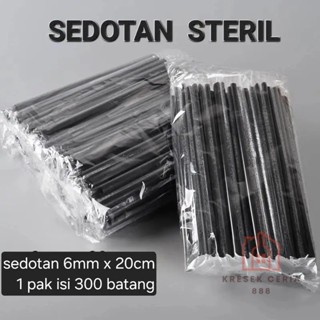 Hitam 300 支無菌黑色吸管 6 毫米 20 釐米塑膠包裝直尖咖啡冰茶吸管 300 支