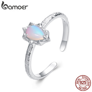 Bamoer 925 純銀戒指 Aurora 蛋白石設計珠寶禮物女士