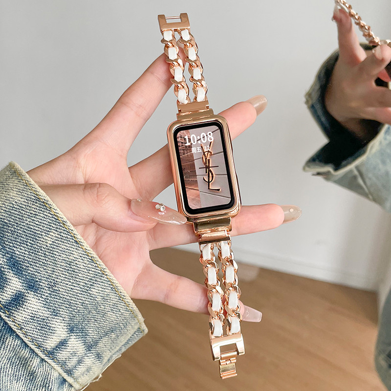金屬小香風 拼皮錶帶 Xiaomi 小米手環9 Active 8 Active 運動手環錶帶 小米手環 9 Active