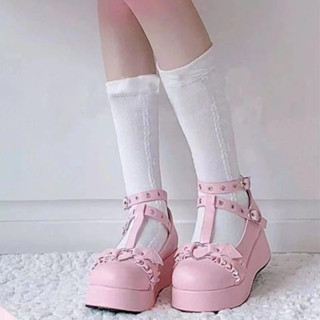 轉校生洛麗塔甜酷 原創y2k朋克厚底鞋彩色韆禧辣妹鬆糕鞋日係女鞋