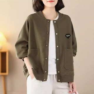 【Season Wardrobe】時尚休閒開衫衛衣女薄款2025春秋新款大碼秋裝小個子中年媽媽外套
