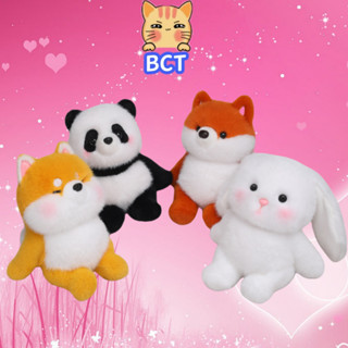 BCT 可愛動物毛絨玩具動物手機座熊貓玩偶玩具狐狸公仔毛絨玩具兒童家居裝飾兒童節禮物畢業交換禮物