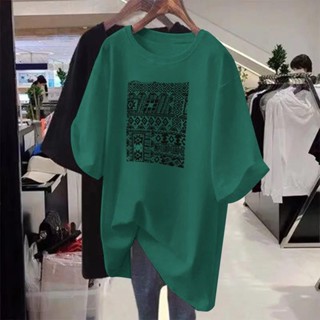 《現貨下單》【3443人收藏】2-300斤夏季新款高檔胖人女裝寬鬆顯瘦長款大尺碼t恤短袖上衣潮