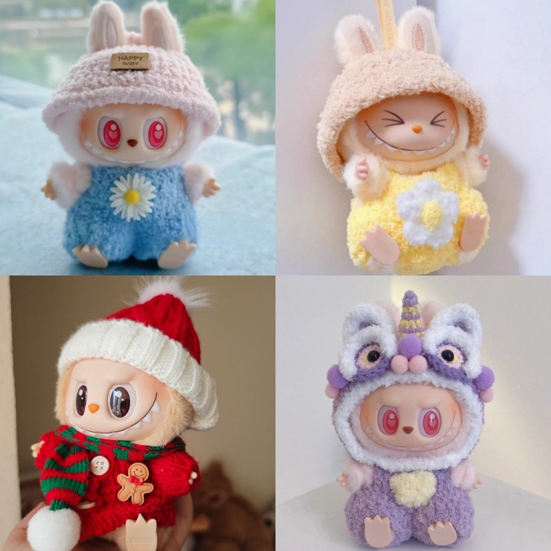 【現貨娃衣】labubu二代娃衣坐坐派對新年衣服拉布布搪膠服飾眼巴巴v2財神爺