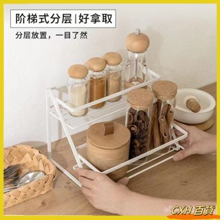 CXH家居★日式鐵藝廚房收納架 桌面置物架 浴室收納 海綿瀝水架 調味瓶罐收納 轉角架 整理架
