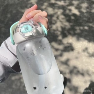 🚛限時免運🚛【店鋪熱銷】小茶日記tritan吸管水杯高顔值大容量可愛水壺學生兒童便攜杯子
