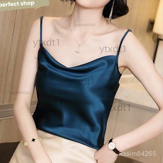 免運特惠、【1388人收藏】緞麵小吊帶背心女2021夏季新款內搭外穿打底衫上衣女模擬絲小衫 L6BW