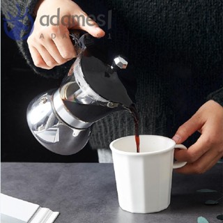 ADAMES可見的摩卡壺,4/6杯普遍的咖啡壺,家庭透明鍋身不銹鋼義式咖啡機禮物