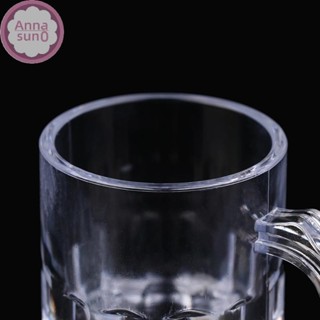 Annasun 1 件 2 盎司啤酒杯小把手塑膠威士忌迷你派對杯玻璃酒具廚房餐廳酒吧家庭花園裝飾 HG