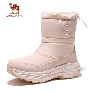 CAMEL SPORTS駱駝 戶外雪地靴 冬季女款加絨保暖防水防滑高幫靴