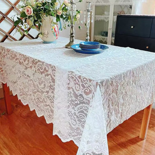 ins風桌布高階感浪漫蕾絲布藝餐桌茶几家居裝飾檯布拍照蓋佈防滑