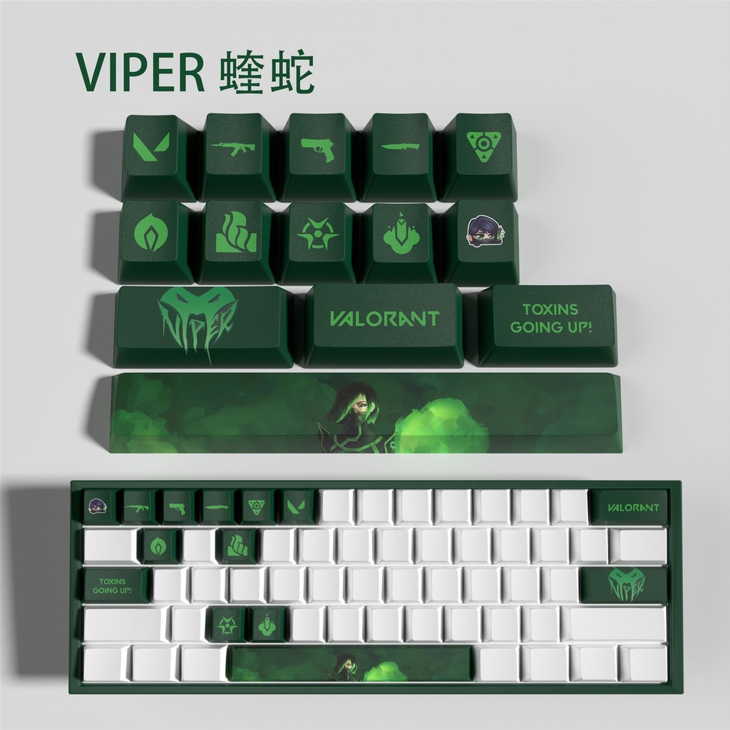 免運蝰蛇 新款 無畏契約鍵帽 瓦羅蘭特鍵帽 VALORANT 14鍵迷你套裝小胡桃小店