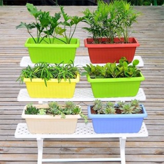 【特惠免運】花盆 花箱 花槽 種菜盆塑膠長方形大花盆樹脂多肉蔬菜種植箱水培多功能家用陽臺