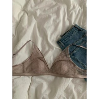 桑蠶絲內裡內衣夏季薄款性感蕾絲法式三角杯透氣舒適內衣女內衣無鋼圈內衣法式內衣蕾絲蕾絲內衣小胸內衣無痕內衣