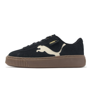 Puma 休閒鞋 Suede Platform Cutout Wns 女鞋 黑 米白 膠底 [ACS] 39723301