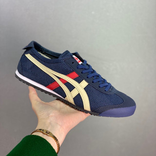 新款夏季 Onitsuka Tiger（鬼塚虎帆布）Mexico 66鞋男女通用帆布戶外運動鞋軟底跑步鞋