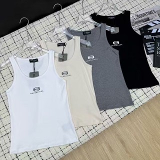 2025夏季吊帶緊身外穿字母顯瘦刺繡印花背心百搭打底上衣