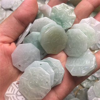宏雲Hongyun-jf-(1pcs)- 緬甸翡翠玉冰種八卦玉器A貨翡翠玉石配件 玉器散件吊墜 廠家
