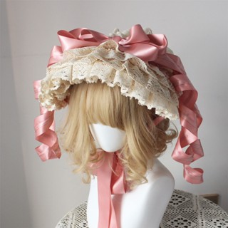 原創手作lolita古董doll感娃娃棉蕾絲波奈特可愛捲捲BNT髮帶髮飾
