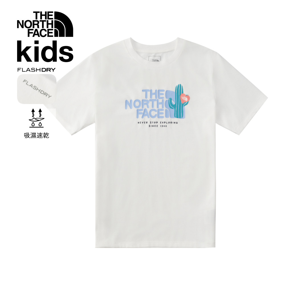 The North Face北面兒童白色吸濕排汗短袖T恤｜8DCRFN4 排汗衫