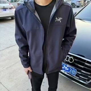 網紅高品質鳥家刺繡春秋連帽新款軟殼衝鋒衣男女款夾克外套刺繡標~240415JP